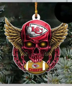 NFL Kansas City Chiefs Football Skull Logo Unique 2023 Christmas Ornament