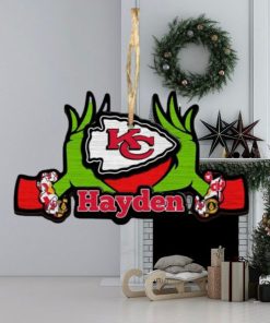 NFL Kansas City Chiefs Grinch Christmas Ornament Personalized Your Name 2023 Christmas Tree Decorations
