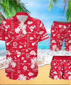 NFL Kansas City Chiefs Gucci Logo Pattern Hawaiian Shirt & Shorts