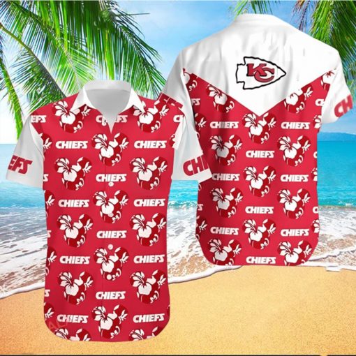 NFL Kansas City Chiefs Hawaiian Shirt Mickey And Flowers