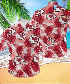 NFL Kansas City Chiefs Hawaiian Shirt Palm Leaves Pattern Aloha Shirt