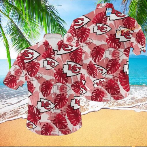 NFL Kansas City Chiefs Hawaiian Shirt Palm Leaves Pattern  Aloha Shirt