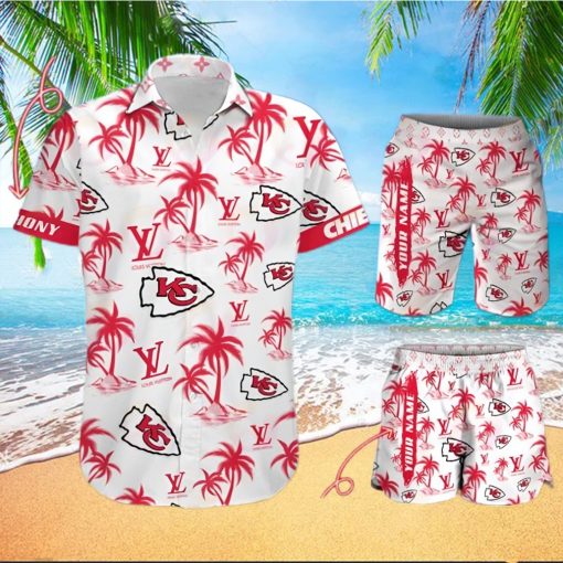 NFL Kansas City Chiefs Louis Vuitton Logo Pattern Hawaiian Shirt & Shorts