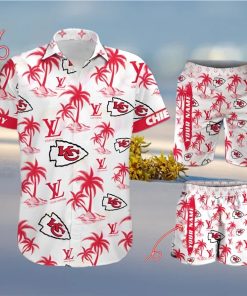 NFL Kansas City Chiefs Louis Vuitton Logo Pattern Hawaiian Shirt & Shorts