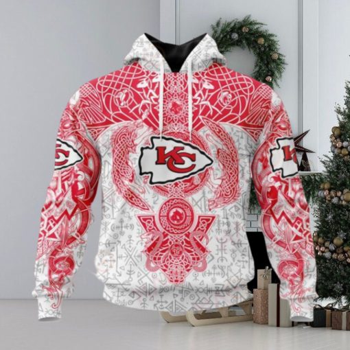 NFL Kansas City Chiefs Norse Viking Symbols 3D Hoodie