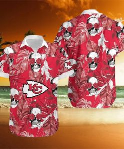 NFL Kansas City Chiefs Skull Flowers Hawaiian Shirt