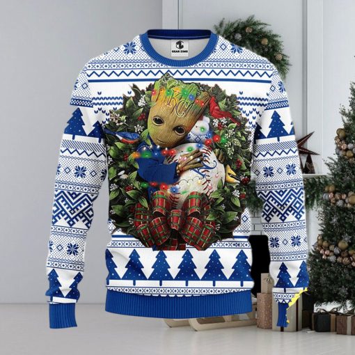 NFL Kansas City Royals Groot Hug Christmas Ugly Sweater