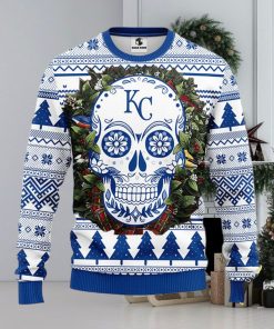 NFL Kansas City Royals Skull Flower Ugly Christmas Ugly Sweater