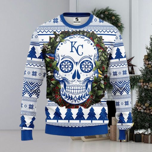 NFL Kansas City Royals Skull Flower Ugly Christmas Ugly Sweater