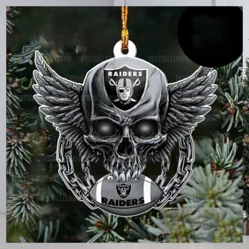 NFL Las Vegas Raiders Football Skull Logo Unique 2023 Christmas Ornament