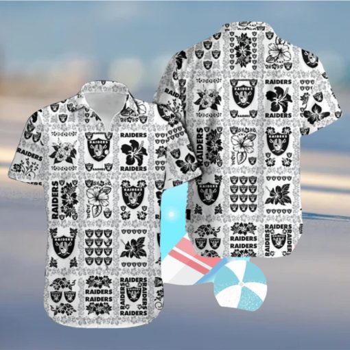 NFL Las Vegas Raiders Hawaiian Shirt Hibiscus Pattern Beach Gift For Him