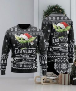 NFL Las Vegas Raiders Ugly Christmas Sweater Cute Baby Yoda Unisex Sweater