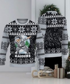 NFL Las Vegas Raiders Ugly Sweater Printed Christmas Santa Claus Ho Ho Ho Show Team Spirit