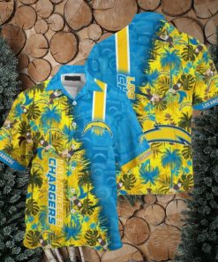 NFL Los Angeles Chargers Blue Gold Hawaiian Shirt V2