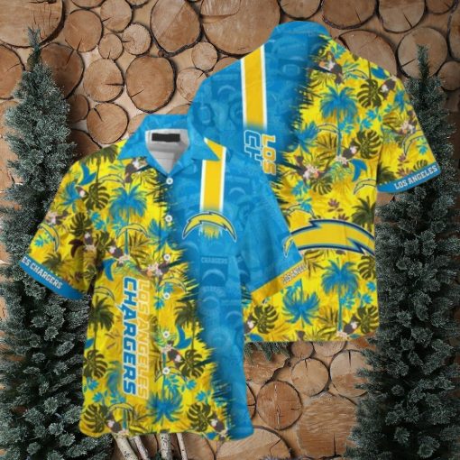 NFL Los Angeles Chargers Blue Gold Hawaiian Shirt V2