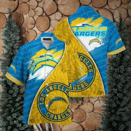 NFL Los Angeles Chargers Blue Gold Hawaiian Shirt