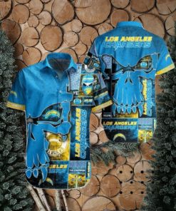 NFL Los Angeles Chargers Blue Punisher Skull Hawaiian Shirt