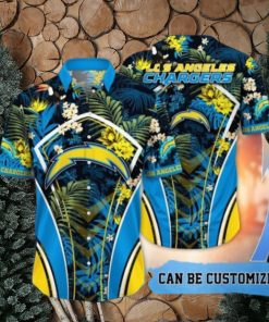 NFL Los Angeles Chargers Custom Name Flower Summer Tropical Hawaiian Shirt
