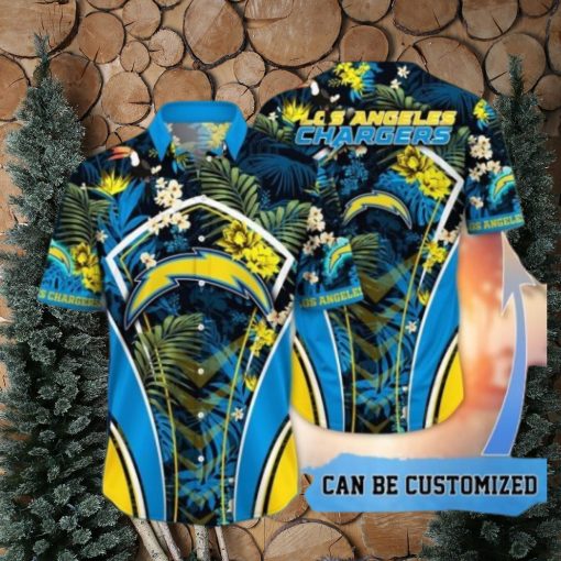 NFL Los Angeles Chargers Custom Name Flower Summer Tropical Hawaiian Shirt
