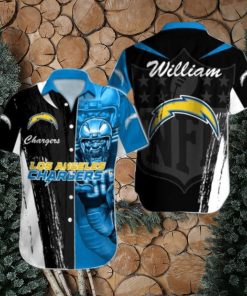NFL Los Angeles Chargers Custom Name Special Half Tone Mascot Hawaiian Shirt