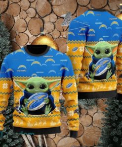 NFL Los Angeles Chargers Cute Baby Yoda Ugly Christmas Sweater