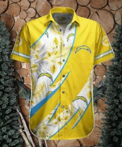 NFL Los Angeles Chargers Flowers Gold Hawaiian Shirt