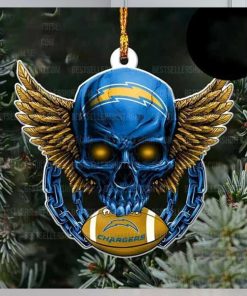 NFL Los Angeles Chargers Football Skull Logo Unique 2023 Christmas Ornament