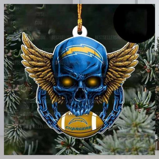 NFL Los Angeles Chargers Football Skull Logo Unique 2023 Christmas Ornament