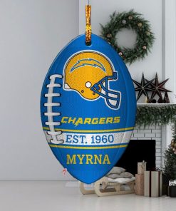 NFL Los Angeles Chargers Football Xmas Tree Decorations Custom Name Gift For Fans Ornament