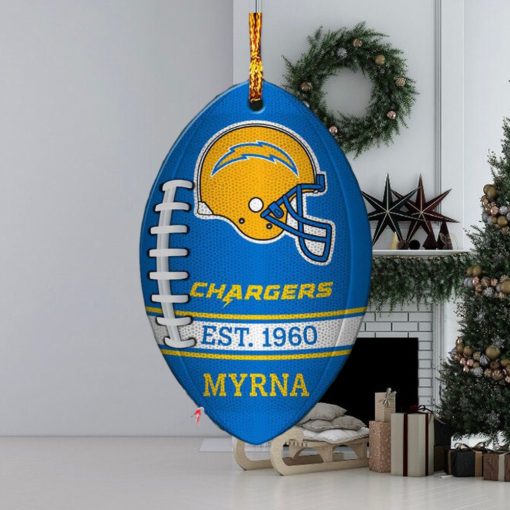 NFL Los Angeles Chargers Football Xmas Tree Decorations Custom Name Gift For Fans Ornament