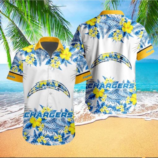 NFL Los Angeles Chargers Hawaiian Shirt Special Floral Tropical Team Spirit hawaiian shirt