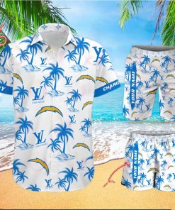 NFL Los Angeles Chargers Louis Vuitton Logo Pattern Hawaiian Shirt & Shorts