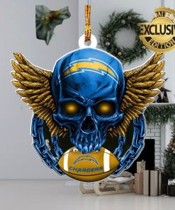 NFL Los Angeles Chargers Xmas Skull 2023 Holiday Gifts Christmas Decorations Ornament