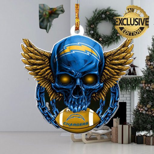 NFL Los Angeles Chargers Xmas Skull 2023 Holiday Gifts Christmas Decorations Ornament