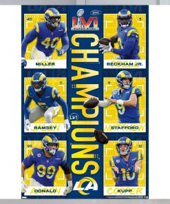 NFL Los Angeles Rams Commemorative Super Bowl LVI Champions Wall Poster