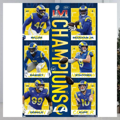 NFL Los Angeles Rams   Commemorative Super Bowl LVI Champions Wall Poster