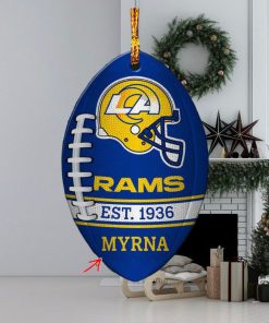 NFL Los Angeles Rams Football Xmas Gift Custom Name Christmas Football Ornament