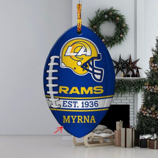 NFL Los Angeles Rams Football Xmas Gift Custom Name Christmas Football Ornament