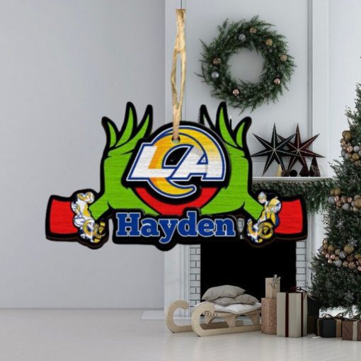 NFL Los Angeles Rams Grinch Christmas Ornament Personalized Your Name 2023 Christmas Tree Decorations