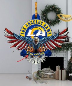 NFL Los Angeles Rams Xmas American US Eagle Custom Name Christmas Tree Decorations Ornament