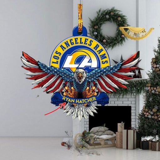 NFL Los Angeles Rams Xmas American US Eagle Custom Name Christmas Tree Decorations Ornament