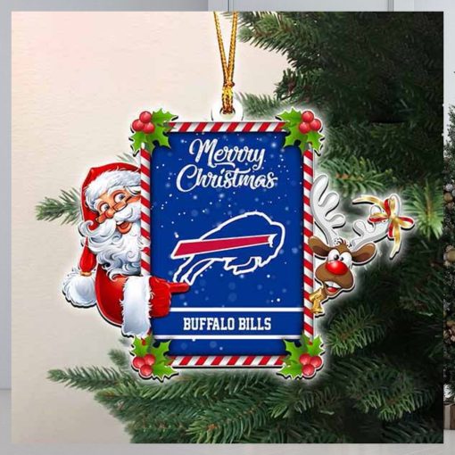 NFL Merry Christmas Buffalo Bills Santa And Reindeer 2023 Christmas Ornament