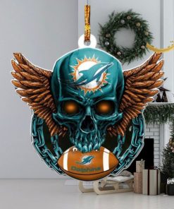 NFL Miami Dolphins 2023 Holiday Gifts Xmas Tree Christmas Decorations Skull Ornament