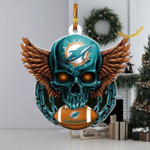 NFL Miami Dolphins 2023 Holiday Gifts Xmas Tree Christmas Decorations Skull Ornament