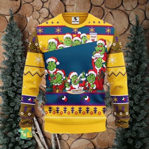 NFL Miami Dolphins Cute 12 Grinch Face Xmas Day Ugly Christmas Sweater Sport Fans Men And Women Christmas Gift