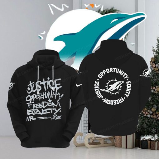 NFL Miami Dolphins Justice Opportunity Equity Freedom Hoodie