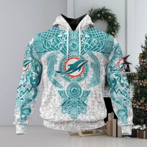 NFL Miami Dolphins Norse Viking Symbols 3D Hoodie