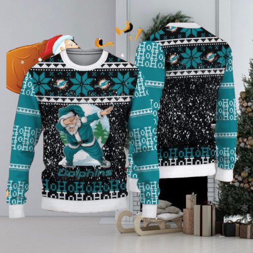 NFL Miami Dolphins Santa Funny Ugly Christmas 3D Sweater Winterlude