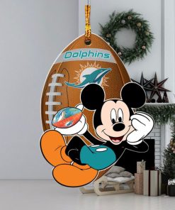 NFL Miami Dolphins Xmas Mickey Custom Name For Fans Christmas Tree Ornament