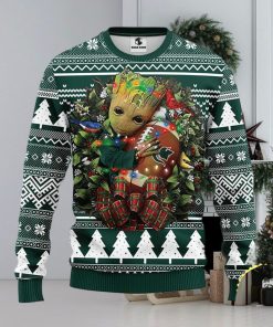 NFL Michigan State Spartans Groot Hug Christmas Ugly Sweater